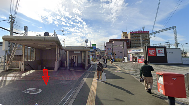 チキンゴルフセブンパーク天美店へのアクセス|河内天美駅東出口を出る
