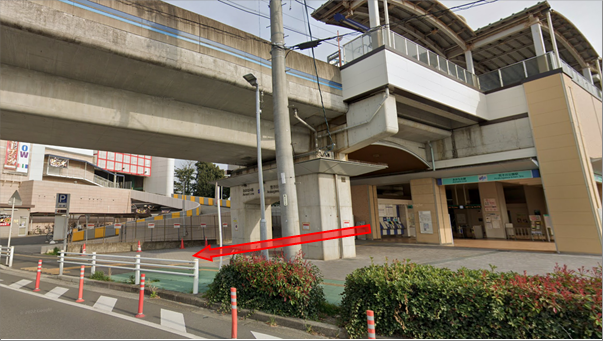 チキンゴルフイオンモール名古屋茶屋店へのアクセス｜荒子川公園駅北側を出る