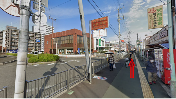 チキンゴルフセブンパーク天美店へのアクセス|東へ直進する