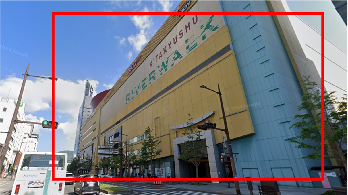 リバーウォーク北九州の建物。この2階にチキンゴルフ リバーウォーク北九州店があった