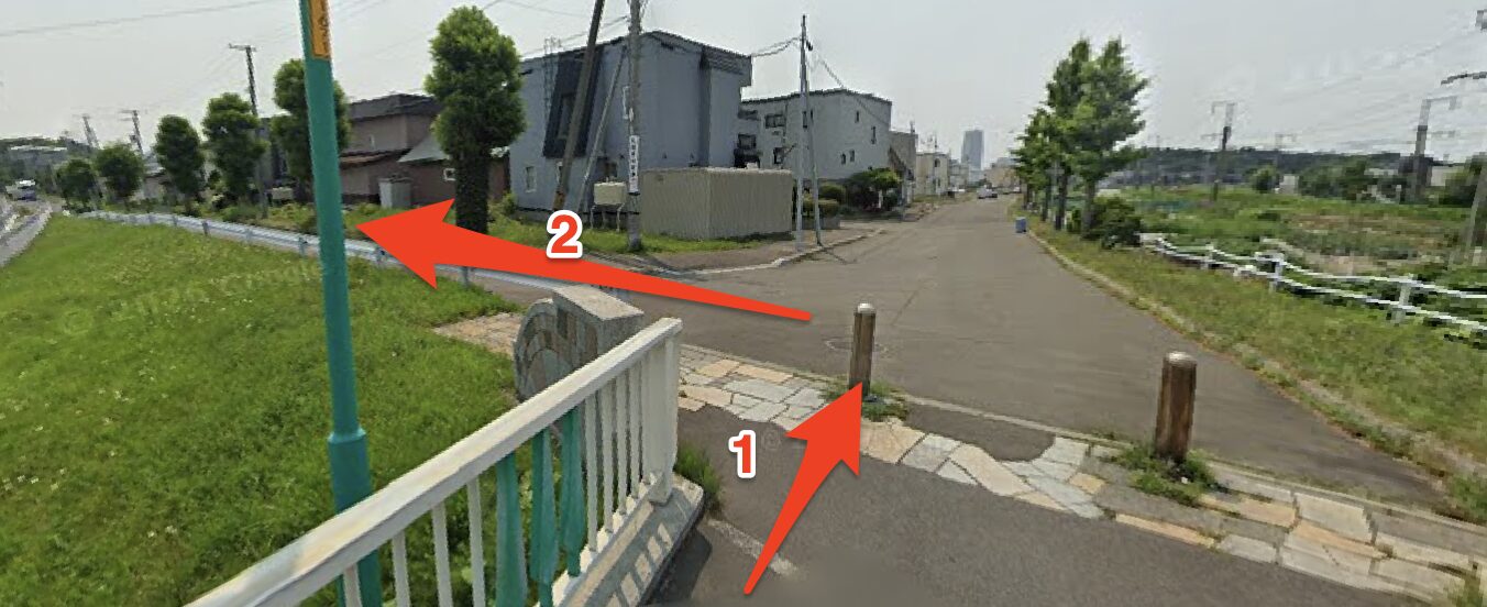 橋を渡りもみじ台通りへ左折
