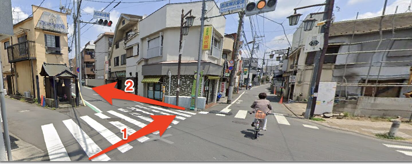 二股の交差点を右手に進む